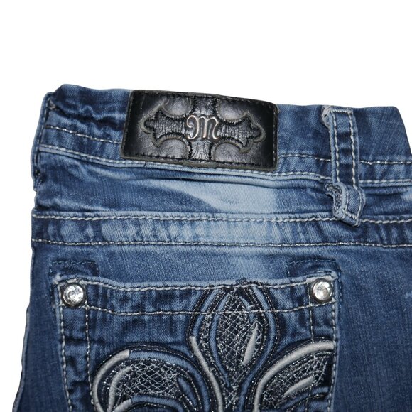 Miss Me Jeans Women’s 29/10 Easy Boot Bling Thick Stitch Western Blue Jeans - Picture 7 of 11